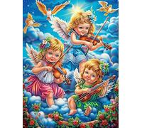 Angels Playing Music in Clouds 1000 Pc DIY Jigsaw Puzzle Puzzles for Adults Teens Hard Challenging Team Building Stress Reducing Autumn Rigid Cardboard 1000 PCS