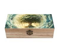 Angels Spiritual Tree And Life Wooden Storage Box Decorative Keepsake Boxes Jewelry Organizer Gifts with Hinged Lid