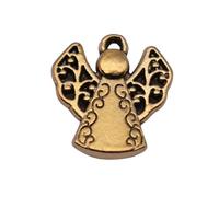 Angels Watching Over Me Charms For Beading Projects, 16x15mm, Antique Gold Color, 10 Pieces