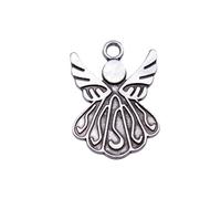 Angels Watching Over Me Charms For Jewelry Making, 20x15mm, Antique Silver Color, 20 Pieces