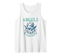 Angels Watching Over Us Spiritual Protective Quote Tank Top