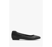 Angels Wings Black Leather Ballet Pumps - Black Leather / 36
