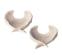 GeoFossils Puckator ANG100 Angel Wing Bowl, Resin, White, 11 x 11 x 6 cm, Mixed, Width 11cm Height 6cm