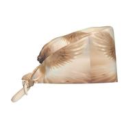 Angel's Wings Prints Cleaning Working Cap Chef Hat for Women and Men, for Surgical, Nursing Black