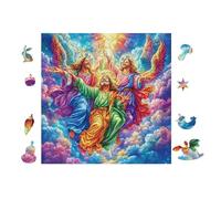 Angels with Flowers 100 Pc DIY Jigsaw Puzzle Puzzles for Adults Teens Hard Challenging Team Building Stress Reducing Autumn High-grade Rigid Cardboard 28x28cm