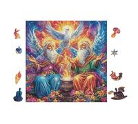 Angels with Wings 100 Piece Premium Jigsaw Puzzle For Men Educational Decompression Adults Anxiety Memory Care Mothers Valentines Premium Cardboard 28x28cm