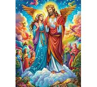 Angels with Wings in A Magical Sky 300 Pc Classic Jigsaw Puzzle Science Fiction Magical Dream Puzzle for Adults Hard Challenging Hobby Home Decor Poster High-grade Rigid Cardboard 300