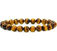 Angelstones Handmade Semi Precious Gemstone 8mm Round Beads Elastic Bracelet 7" Unisex, 7 inches, Gemstone, Crystal