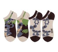 Angelteers 2 Pairs Funny Cartoon Animal Print Cotton Ankle Socks for Women Teens, Multicolored Koala Pattern, One size