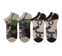 Angelteers 2 Pairs Funny Cartoon Animal Print Cotton Ankle Socks for Women Teens, Koala, One size