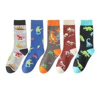 Angelteers Cute Animal Crew Socks Novelty Casual Cotton Calf Socks for Women, Dinosaur, One size