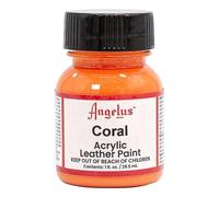 Angelus Acrylic Leather Paint for Purse Leather Vinyl 1 Oz Coral