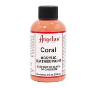 Angelus Acrylic Leather Paint for Shoes, Furniture, Jackets, Wallets & More - Coral 4oz
