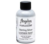 Angelus Brand Acrylic Leather Paint - Pearlescent Sterling Silver (4oz)