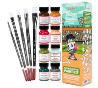 Angelus Leather Paint Kit, 13 Piece Set with 8 Flexible Acrylic Paints (1 oz Each) & 5-Piece Brush Set, Customize Sneakers, Leather, Canvas, Wood, Denim, Vinyl & More (Vintage Baseball)