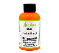 Angelus Leather Paint, Neon Flaming Orange, 4 Ounce jar (725-04-129)