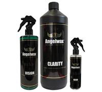 Angelwax VISION + H2GO + CLARITY Kit - Enhance your H2GO With Clarity Hydrophobic Screenwash! + Clean Your Screen With Vision! (H2GO (100ml) + Vision 500ml + Clarity 1L)
