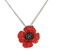 Angelys Poppy Jewellery - Four Petal Poppy Pendant Necklace - New Design - Gift Boxed