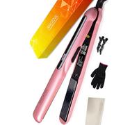 ANGENIL Flat Iron with Floating Ceramic Plates, 1.6 Inch Anti Static, Pink