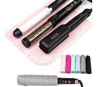 ANGENIL Pro Large Heat Resistant Silicone Mat Hair Straighteners for Women, Curling Irons Heat Proof Mat, Hair Straightening and Hair Curler 2-in-1, Travel Mat Case Tools, Large Size 11.02" x 7.9"