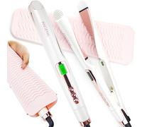 ANGENIL Pro Twist Hair Straighteners for Women, Ceramic Straightener and Curler 2 in 1, Dual Voltage Hair Straightener with Silicone Heat Resistant Mat, LCD Display, Adjustable Temperature 130-230°C