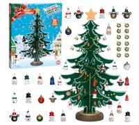 Angenster Christmas Advent Calendar 2024, 24 Days Xmas Countdown Advent Calendars with Christmas Tree and 24 Ornaments, Idea Christmas Advent Calendars for Women Men Boys Girls (6 Leaf)