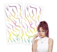 Angenster Demon Temporary Tattoos,K-pop Tattoos Purple Anime Fake Tattoo Stickers,Waterproof Body Art Decor for Halloween Cosplay, Festival Party Face Accessories (Style C)