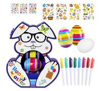 Angenster Easter Egg Decorator Kit, Bunny Egg Spinner Decorating Machine Egg Decorating Kit with Cartoon and Diamond Stickers, DIY Craft Egg Decoration Set Easter Toy Gift for Kids (Style B, F)