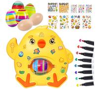 Angenster Easter Egg Decorator Kit, Bunny Egg Spinner Decorating Machine Egg Decorating Kit with Cartoon and Diamond Stickers, DIY Craft Egg Decoration Set Easter Toy Gift for Kids (Style E, F)