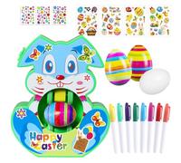 Angenster Easter Egg Decorator Kit, Bunny Egg Spinner Decorating Machine Egg Decorating Kit with Cartoon and Diamond Stickers, DIY Craft Egg Decoration Set Easter Toy Gift for Kids (Style A, F)
