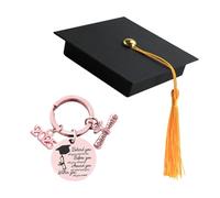 Angenster Graduation Gift 2025,Graduation Keychain with a Bachelor's Cap Jewelry Box,Graduation Gift for Her Him (Pink B)