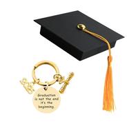 Angenster Graduation Gift 2025,Graduation Keychain with a Bachelor's Cap Jewelry Box,Graduation Gift for Her Him (Gold A)