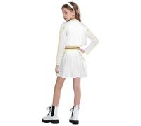 Angenster K-P-O-P De-mon Hunters Costume Set, Anime Girls' Group Cosplay Hunter Merch 3Pcs K-Pop Outfits with Outerwear Top Pants, Stage Performer Costumes for Teen Masquerade (Zo, 130-)