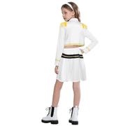 Angenster K-P-O-P De-mon Hunters Costume Set, Anime Girls' Group Cosplay Hunter Merch 3Pcs K-Pop Outfits with Outerwear Top Pants, Stage Performer Costumes for Teen Masquerade (Mi, 140-)