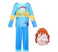 Angenster Kids Book Week Fancy Dress Blue Set, Fancy Costume Kit with Top Mask and Trousers for Kids Boys and Girls, Pretend Play Fancy Dress for Book Week Fancy Dress Up (150)