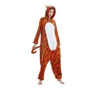 Angenster Tiger Onesie, Tiger Costume Adult Onesie Animal Pajamas Unisex, Cartoon Jumpsuit, Tiger Dress Up Animal Costume for Halloween Christmas Winter Loungewear (Tiger, M)
