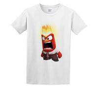 Anger Inside Out Funny Cartoon Fire Businessman Men's T-Shirt Unisex White Cotton Hip Hop Print Tee Shirts XXL