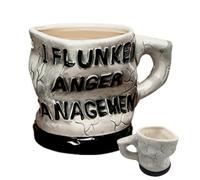 Anger Management Ceramic Mug, Flunked Anger Management Mugs, Ceramic Inspirational Funny Mug for Tea Humor Beverage Mug, Creative Water Drinking Cup, Novelty Beverage Mug for Water Drinking