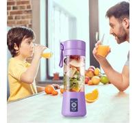 Angerico Portable Blender, Personal Size for Shakes and Smoothies, 500ml Mini Blender Cup with Travel Lid and USB Rechargeable, Kitchen, Gym, Office (Purple)