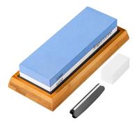 Angerstone Premium Knife Sharpening Stone-1000/6000 Grit Whetstone, Professional Whetstone Sharpener Stone with Slip-Resistant Silicone Base|Best Wet Stone|Nonslip Bamboo Base & Angle Guide
