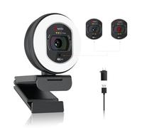 Angetube 4K Webcam with Light -PC Camera with Microphones and TOF Autofocus