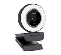 Angetube Streaming Webcam with Microphone - 1080P 60FPS USB Web Cam with Ring Light and Remote Control - HD Web Camera with 5X Digital Zoom