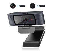 Angetube Webcam for PC - 1080P Full HD Streaming Webcam with Built-in Protective Cover, Auto Focus PC Camera with Dual Noise Reduction Microphones. Suitable for PC, Laptop, Computer, Linux and Mac