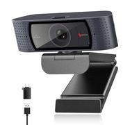 Angetube Webcam for PC - 1080P Full HD Streaming Webcam with Built-in Protective Cover, Auto Focus Web cam with Dual Noise Reduction Microphones. Suitable for PC, Laptop, Computer, Linux and Mac
