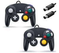 ANGFA 2 Pack Wired Controllers for GameCube, Classic Controller Compatible with Wii and NGC Game Cube Console, Plug & Play Classic Gamepad (Black)