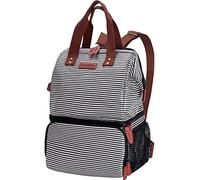 ANGGO 20L Double-Decker Insulated Lunch Cooler Backpack for Women - Large Picnic Bag With Shoulder Strap, Water-Resistant Leak-Proof for Work, Camping, BBQ