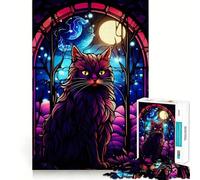 Anggora Cat Abstract Jigsaw 1000 Piece Mind Skill Play Stable Fit No Shifting Parts Enjoyable Pastime for Long Weekends (50x75cm)