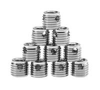 ANGGREK 10Pcs Thread Repair Insert, Stainless Steel Threaded Inserts Self Tapping Screw Inserts with Large Area for (Inner M5*0.8 Outer M8*1.0 Length 7mm)