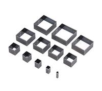 ANGGREK 12Pcs Squares Leather Cutting Mold Alloy Steel Die Punch Cutter for Fabric Clay Rubber 5mm to 60mm Craft Tool Leatherworking Jewelry Making