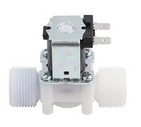 ANGGREK 12V DC Electric Solenoid Valve Water Inlet Switch Normally Closed N/C Plastic Brass DN20 G3/4 with External Thread for Solar Heater Garden Irrigation